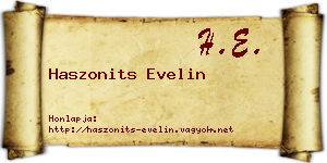 Haszonits Evelin névjegykártya